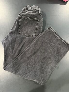 Boys Baggy Washed Black Jeans-adjustable waist